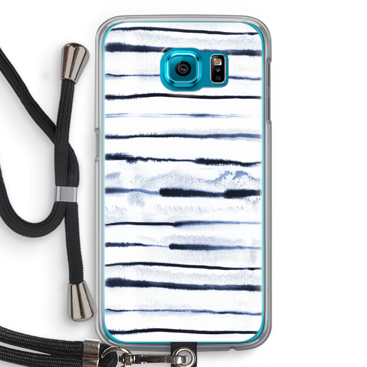 Ink Stripes: Samsung Galaxy S6 Transparant Hoesje met koord
