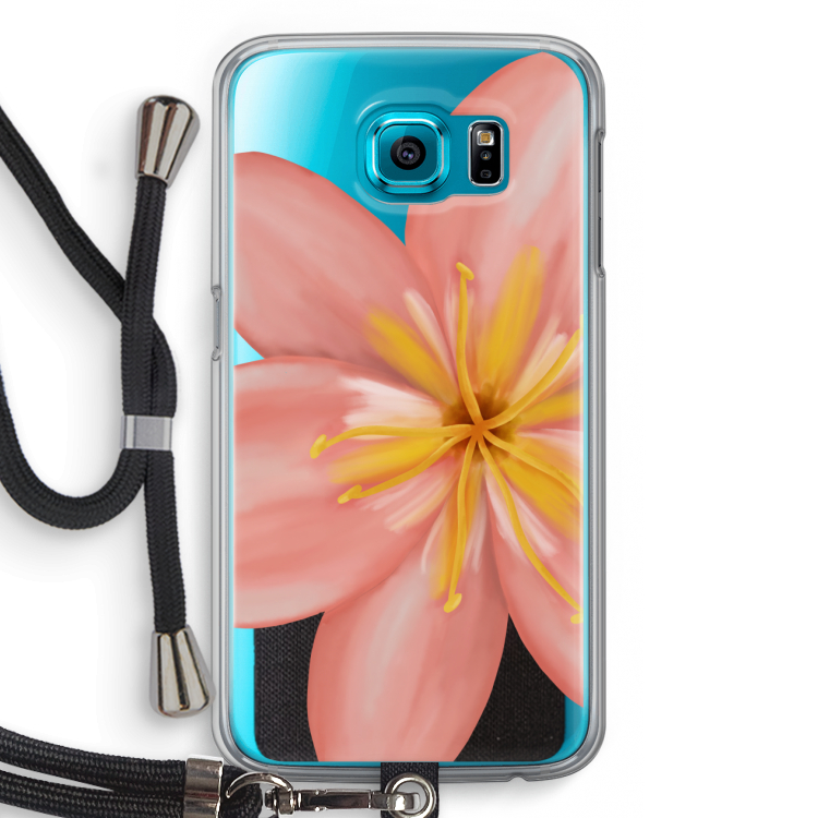 Pink Ellila Flower: Samsung Galaxy S6 Transparant Hoesje met koord
