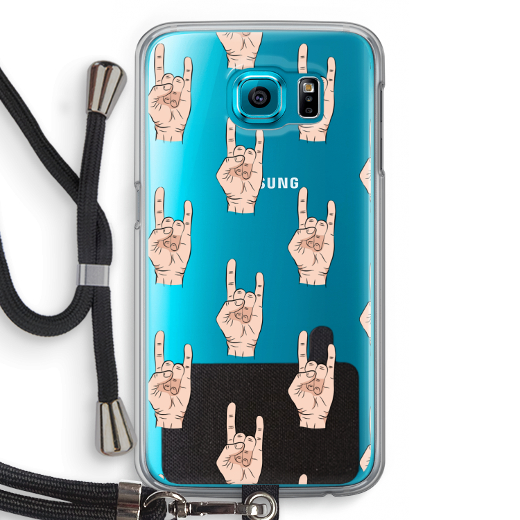 Rock: Samsung Galaxy S6 Transparant Hoesje met koord