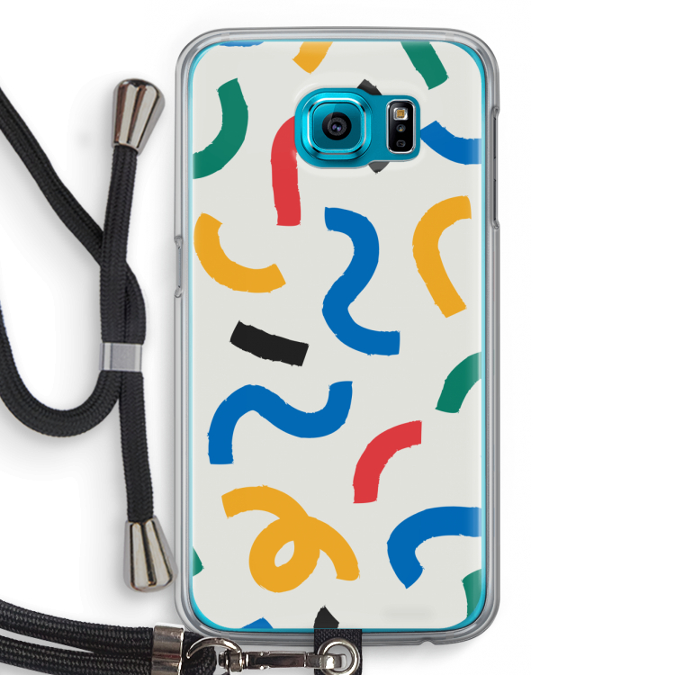 Illustratieve pop 2: Samsung Galaxy S6 Transparant Hoesje met koord