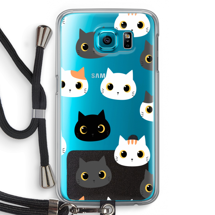 Katten: Samsung Galaxy S6 Transparant Hoesje met koord