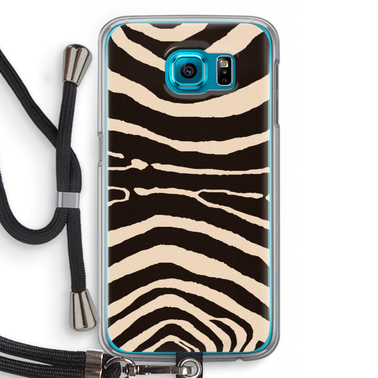 Arizona Zebra: Samsung Galaxy S6 Transparant Hoesje met koord