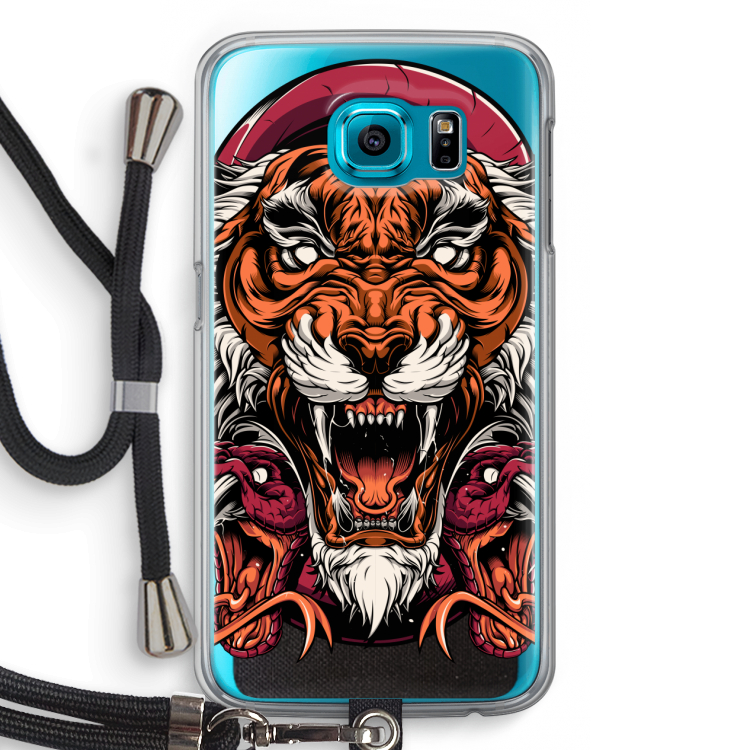 Tiger and Rattlesnakes: Samsung Galaxy S6 Transparant Hoesje met koord