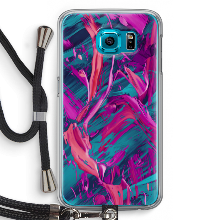Pink Clouds: Samsung Galaxy S6 Transparant Hoesje met koord
