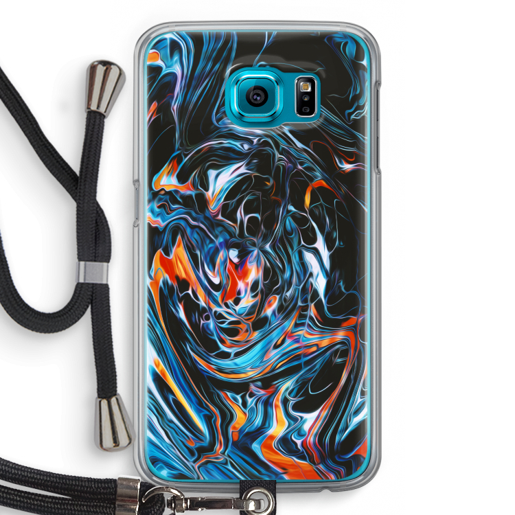 Black Unicorn: Samsung Galaxy S6 Transparant Hoesje met koord