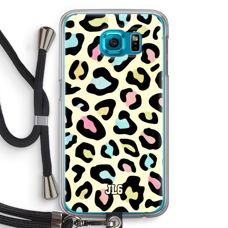 Leopard pattern: Samsung Galaxy S6 Transparant Hoesje met koord