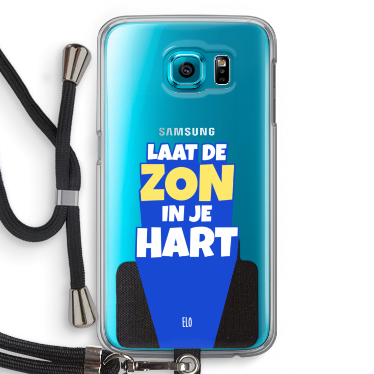 Laat de zon in je hart: Samsung Galaxy S6 Transparant Hoesje met koord