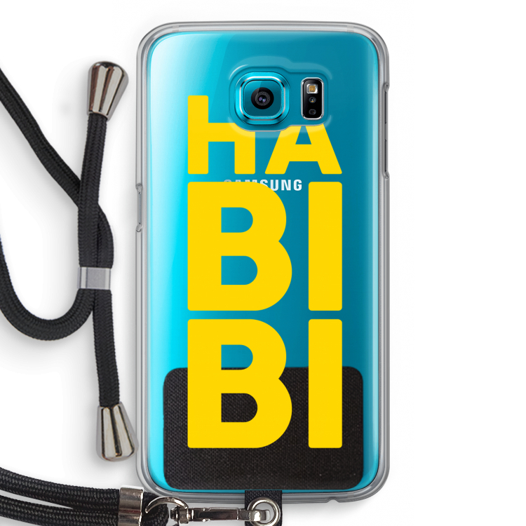 Habibi Blue: Samsung Galaxy S6 Transparant Hoesje met koord