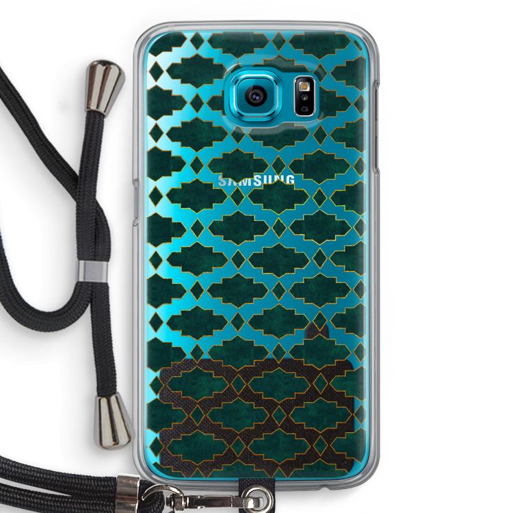 Moroccan tiles: Samsung Galaxy S6 Transparant Hoesje met koord
