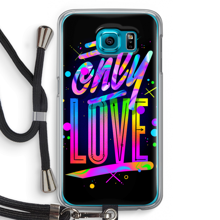 Only Love: Samsung Galaxy S6 Transparant Hoesje met koord