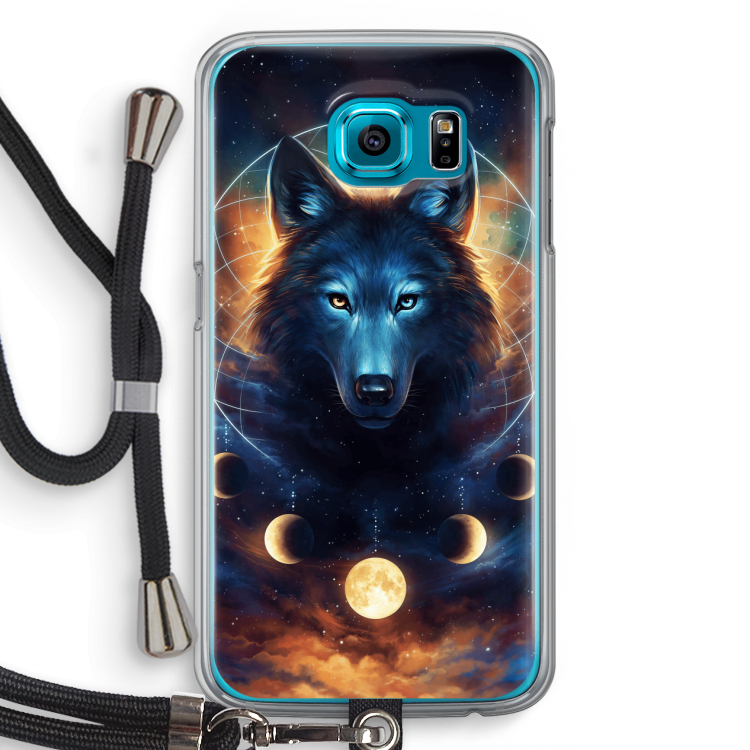 Wolf Dreamcatcher: Samsung Galaxy S6 Transparant Hoesje met koord