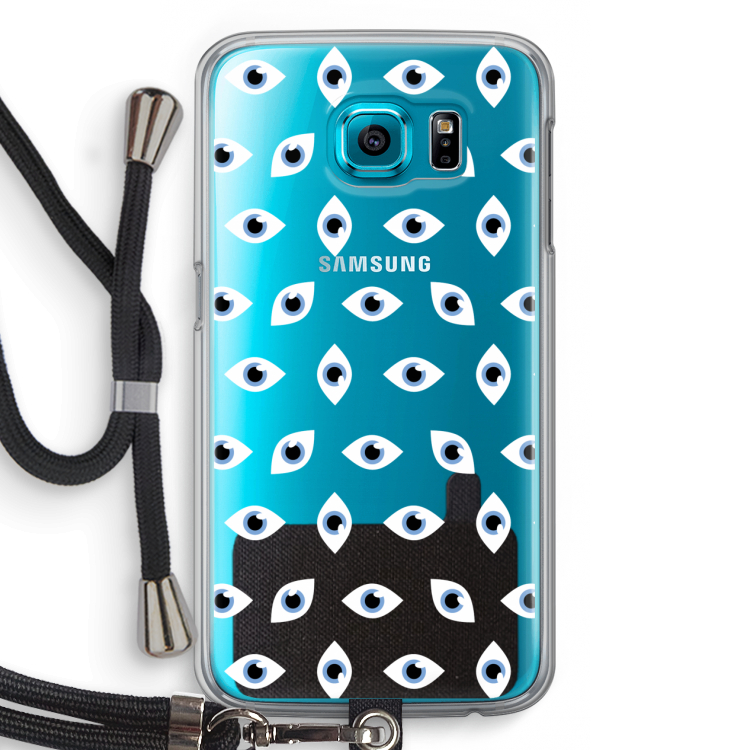 Eyes pattern: Samsung Galaxy S6 Transparant Hoesje met koord
