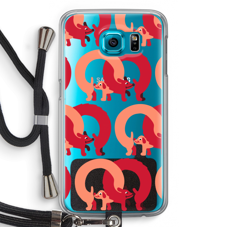 Dogs: Samsung Galaxy S6 Transparant Hoesje met koord