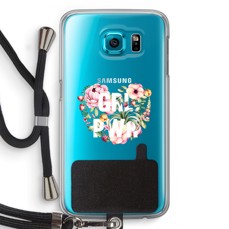 GRL PWR Flower: Samsung Galaxy S6 Transparant Hoesje met koord