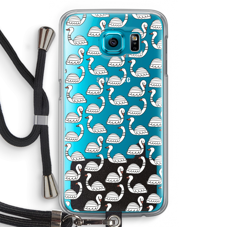 Zwanen: Samsung Galaxy S6 Transparant Hoesje met koord