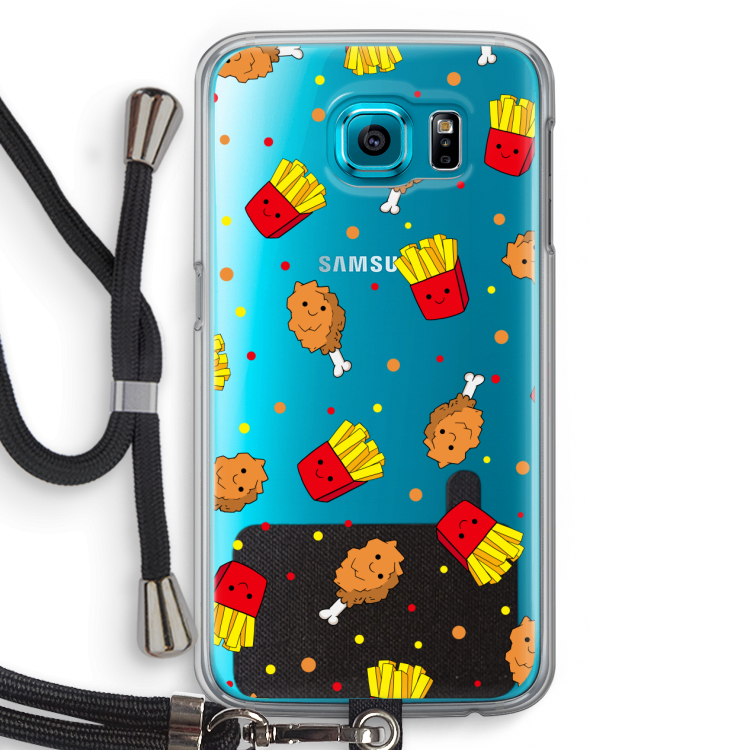 Chicken 'n Fries: Samsung Galaxy S6 Transparant Hoesje met koord
