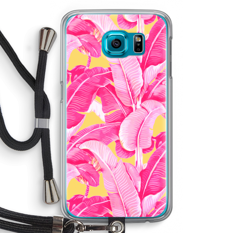 Pink Banana: Samsung Galaxy S6 Transparant Hoesje met koord