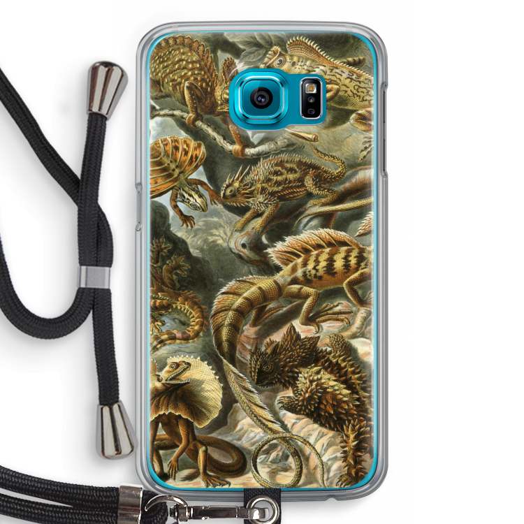 Haeckel Lacertilia: Samsung Galaxy S6 Transparant Hoesje met koord