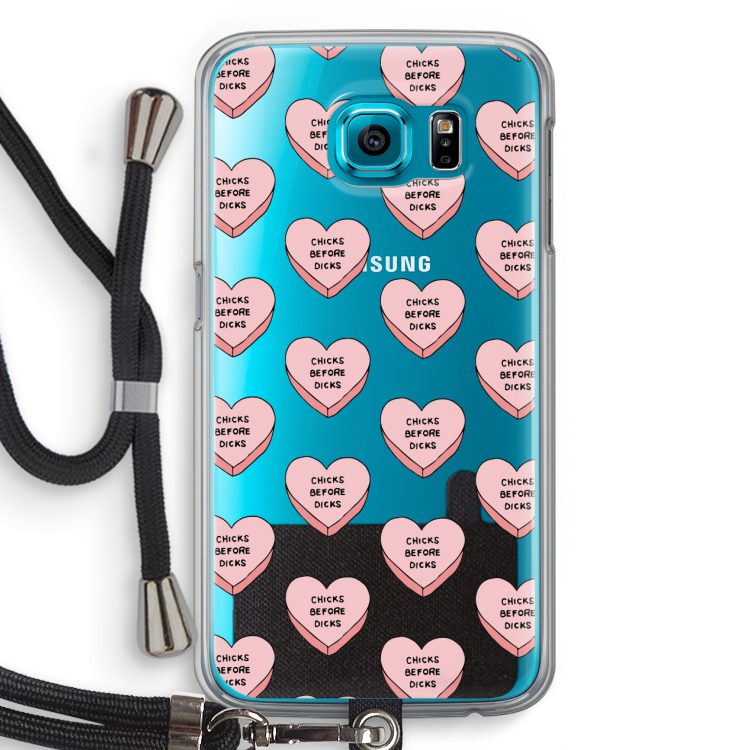 Chicks before dicks: Samsung Galaxy S6 Transparant Hoesje met koord