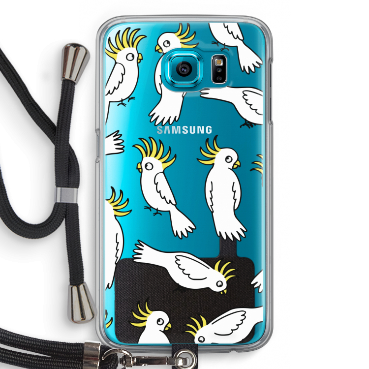 Papegaai: Samsung Galaxy S6 Transparant Hoesje met koord