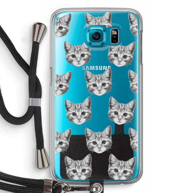 Kitten: Samsung Galaxy S6 Transparant Hoesje met koord