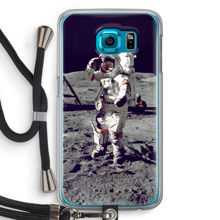 Spaceman: Samsung Galaxy S6 Transparant Hoesje met koord