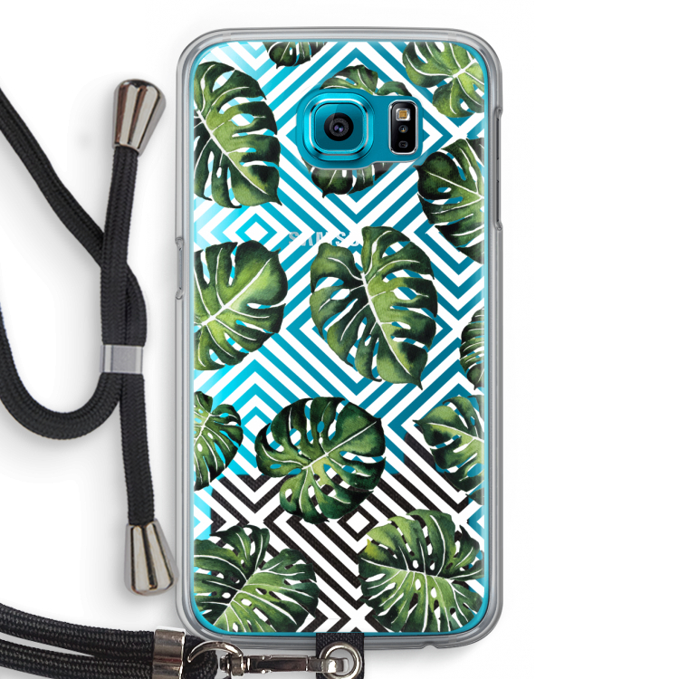 Geometrische jungle: Samsung Galaxy S6 Transparant Hoesje met koord