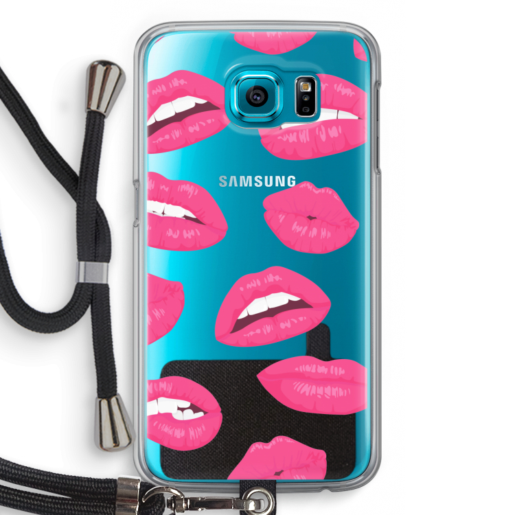Bite my lip: Samsung Galaxy S6 Transparant Hoesje met koord