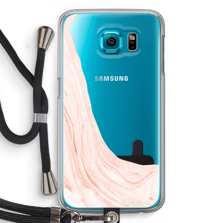 Peach bath: Samsung Galaxy S6 Transparant Hoesje met koord