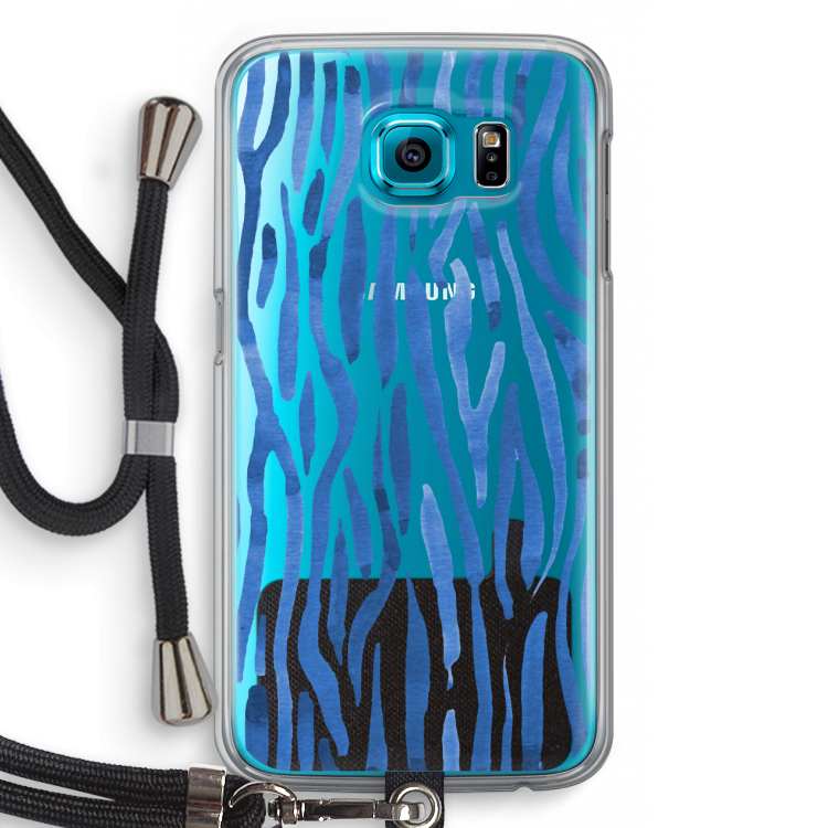 Blauwe nerven: Samsung Galaxy S6 Transparant Hoesje met koord