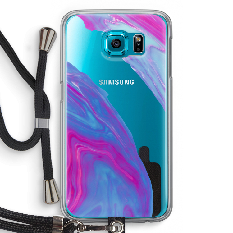 Zweverige regenboog: Samsung Galaxy S6 Transparant Hoesje met koord