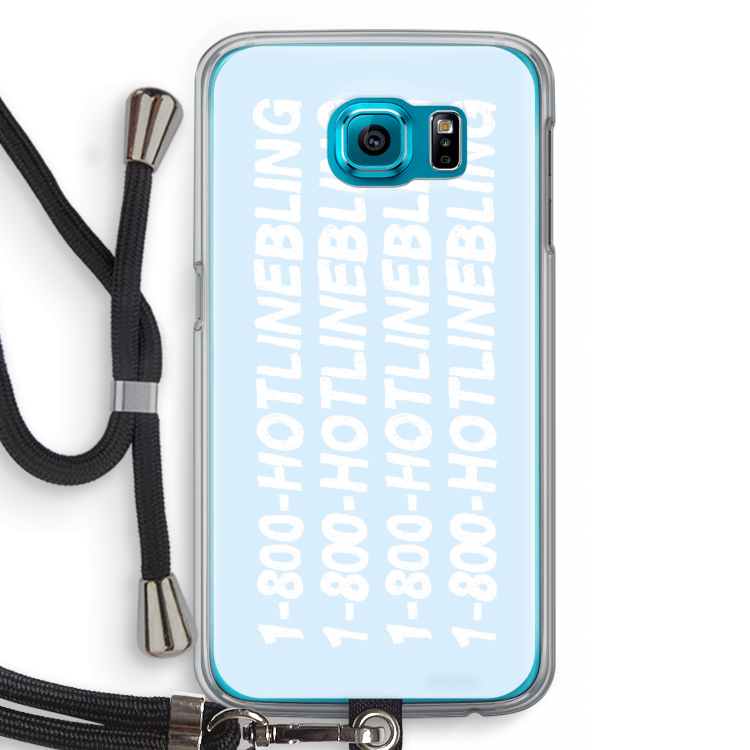Hotline bling blue: Samsung Galaxy S6 Transparant Hoesje met koord
