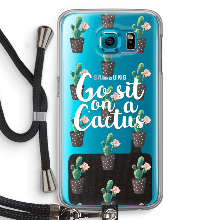 Cactus quote: Samsung Galaxy S6 Transparant Hoesje met koord