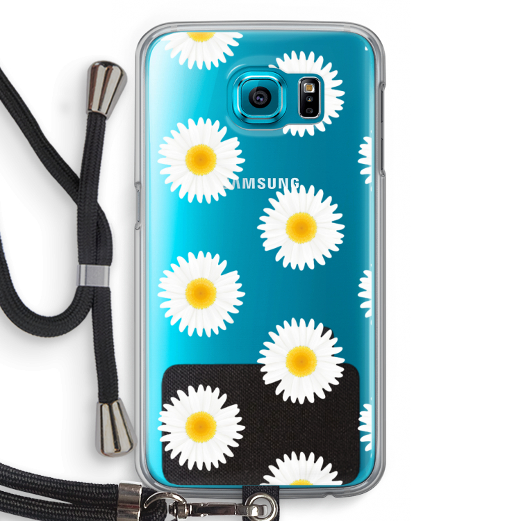 Margrietjes: Samsung Galaxy S6 Transparant Hoesje met koord