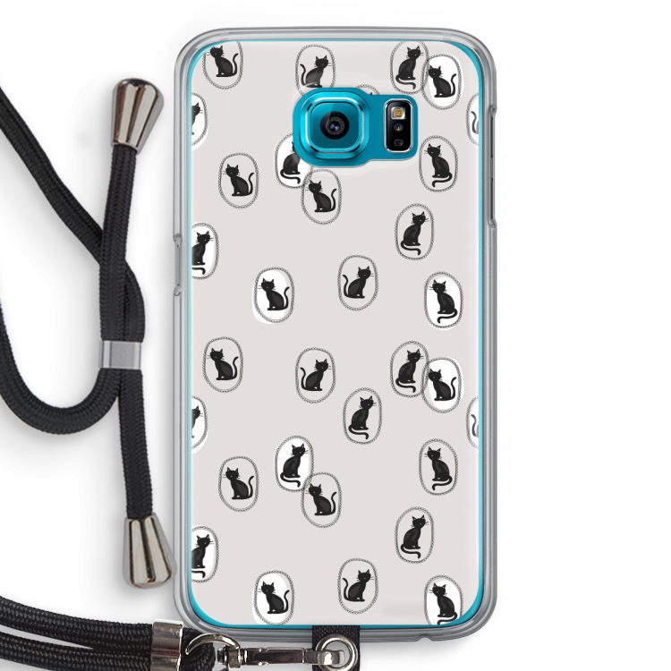 Miauw: Samsung Galaxy S6 Transparant Hoesje met koord