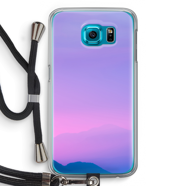 Sunset pastel: Samsung Galaxy S6 Transparant Hoesje met koord