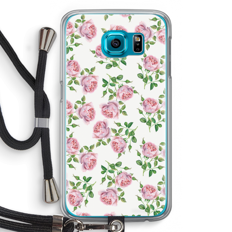Kleine roosjes: Samsung Galaxy S6 Transparant Hoesje met koord