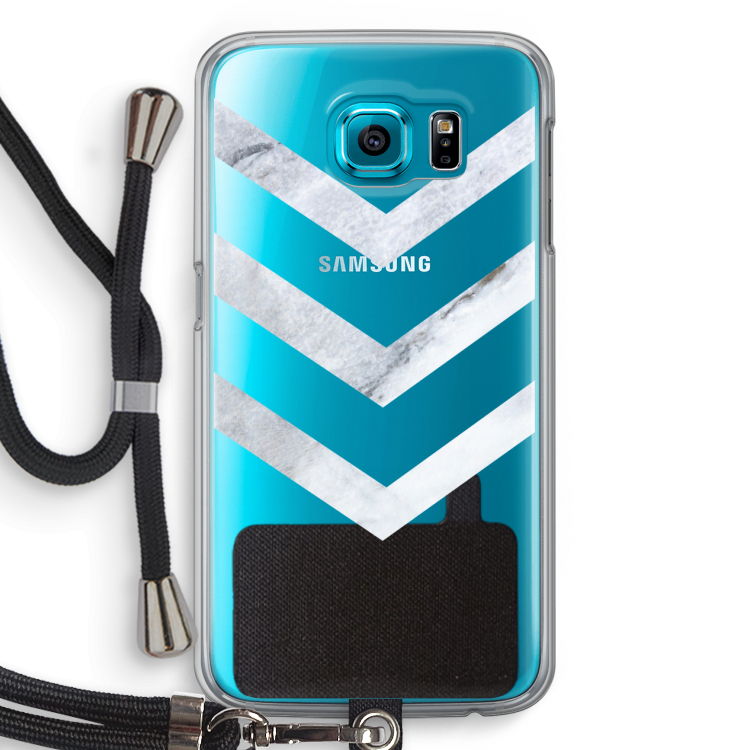 Marmeren pijlen: Samsung Galaxy S6 Transparant Hoesje met koord