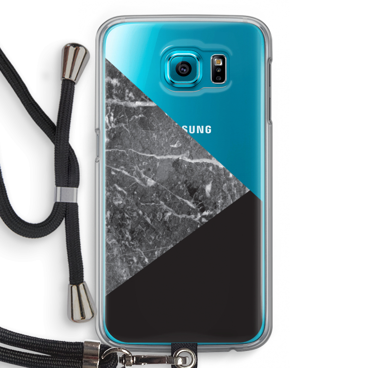 Combinatie marmer: Samsung Galaxy S6 Transparant Hoesje met koord