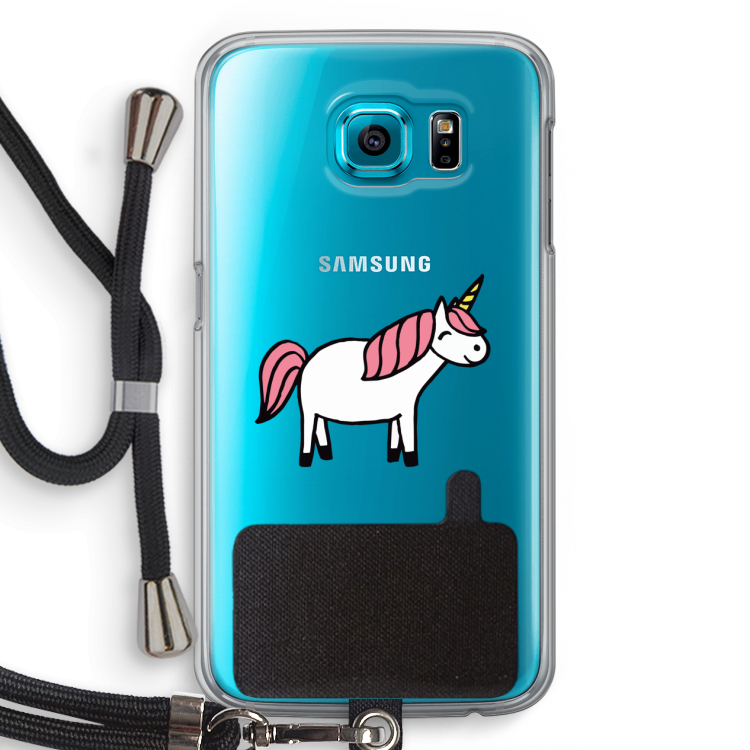 Eenhoorn: Samsung Galaxy S6 Transparant Hoesje met koord