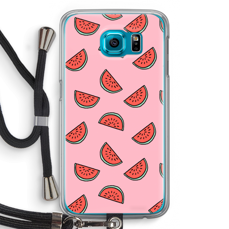 Watermeloen: Samsung Galaxy S6 Transparant Hoesje met koord