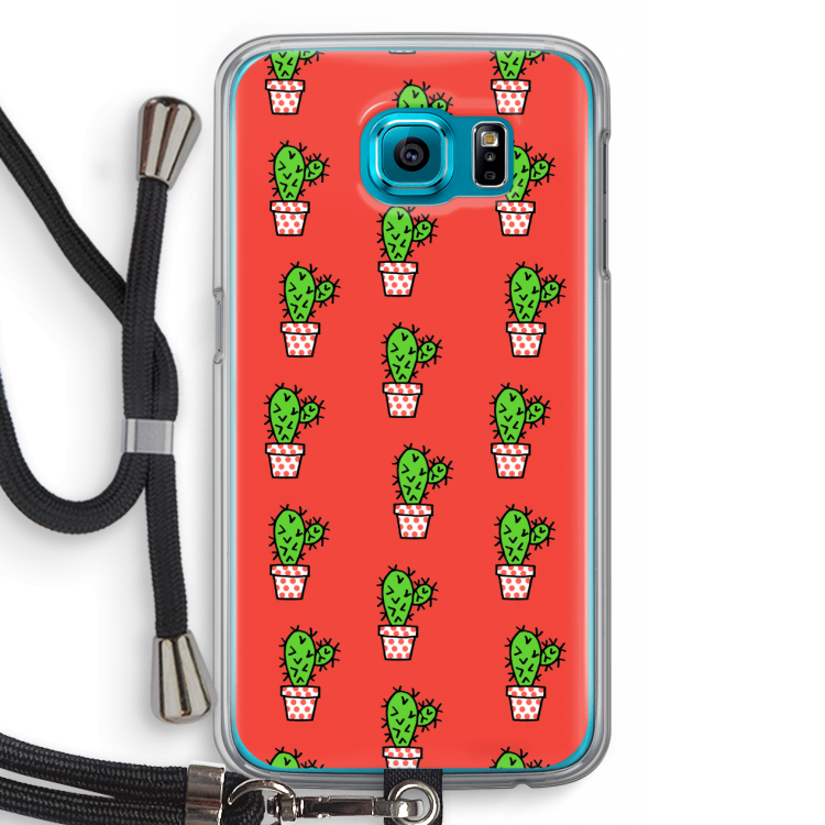Mini cactus: Samsung Galaxy S6 Transparant Hoesje met koord