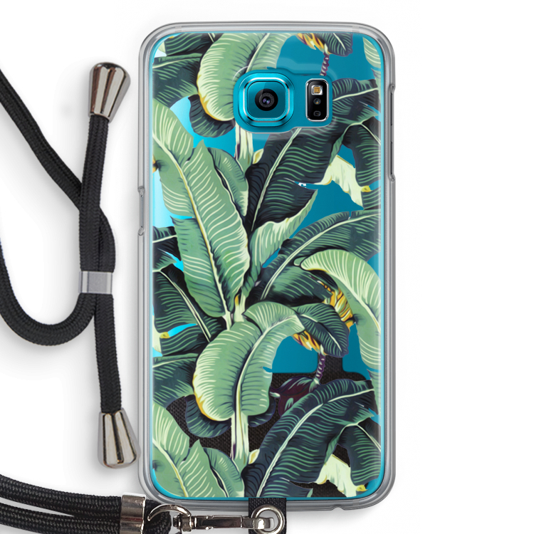 Bananenbladeren: Samsung Galaxy S6 Transparant Hoesje met koord