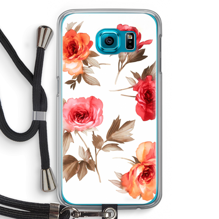 Roosjes: Samsung Galaxy S6 Transparant Hoesje met koord
