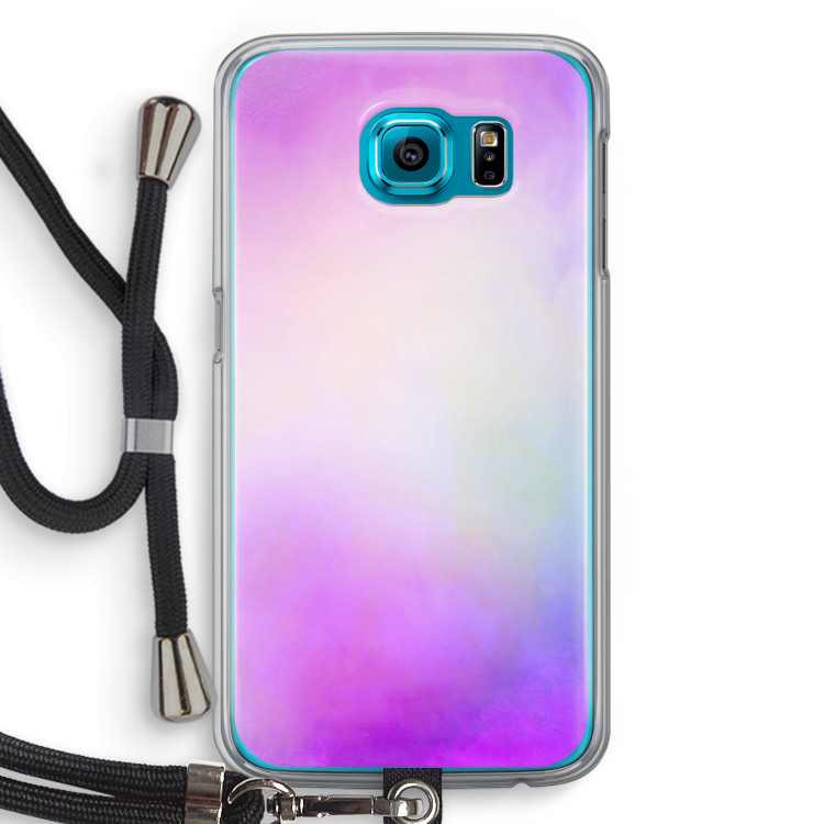 Clouds pastel: Samsung Galaxy S6 Transparant Hoesje met koord