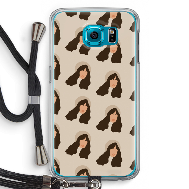 Bonjour mon amour: Samsung Galaxy S6 Transparant Hoesje met koord