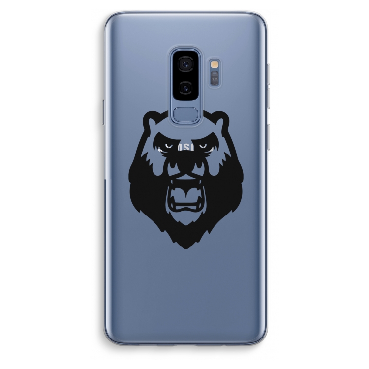Angry Bear (black): Samsung Galaxy S9 Plus Transparant Hoesje