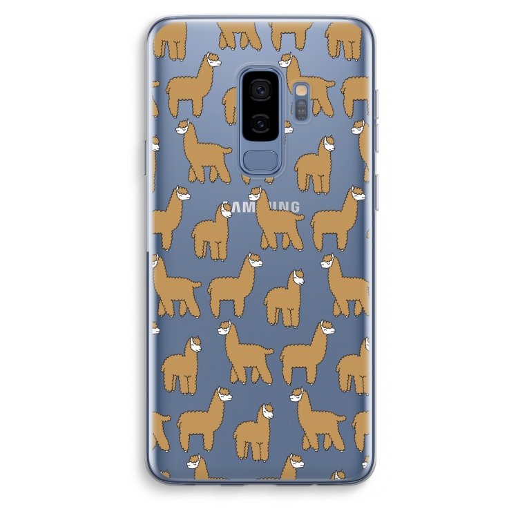 Alpacas: Samsung Galaxy S9 Plus Transparant Hoesje