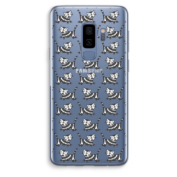 Zwarte poes: Samsung Galaxy S9 Plus Transparant Hoesje