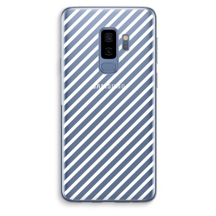 Strepen zwart-wit: Samsung Galaxy S9 Plus Transparant Hoesje